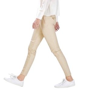 Zara Tan/Cream Leather Pants